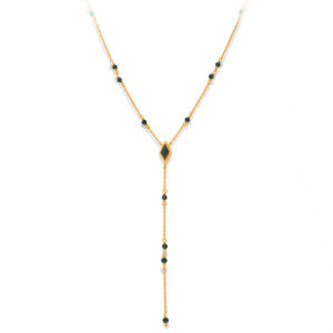 collier-en-argent-cravate-dore-pierre-blanche-copie Collier en argent cravate doré pierre spinelle noire 3