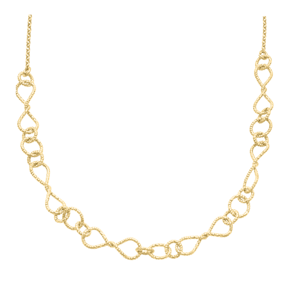 Twisted Diamond Gold Silver Necklace 1