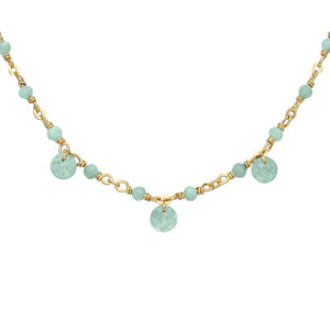 Collier en argent doré pierre naturelle amazonite pampilles amazonite 7