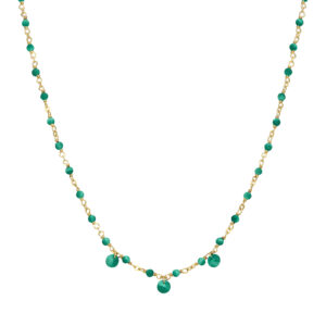 Collier en argent doré pierre naturelle onyx vert pampilles onyx vert 4
