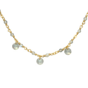 Collier en argent doré pierres naturelles labradorite pampilles labradorite 4