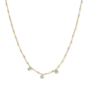 Collier en argent doré pierres naturelles labradorite pampilles labradorite 3