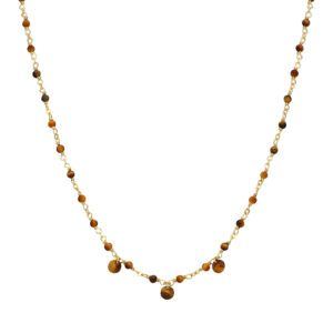 Collier en argent doré pierres naturelles œil de tigre pampilles œil de tigre 3