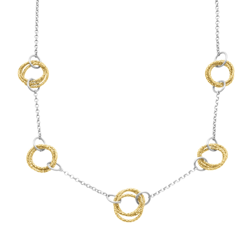 Collier en argent doré rhodié diamanté classique