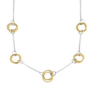collier-en-argent-dore-rhodie-diamante-classique Collier en argent doré rhodié diamanté classique 3