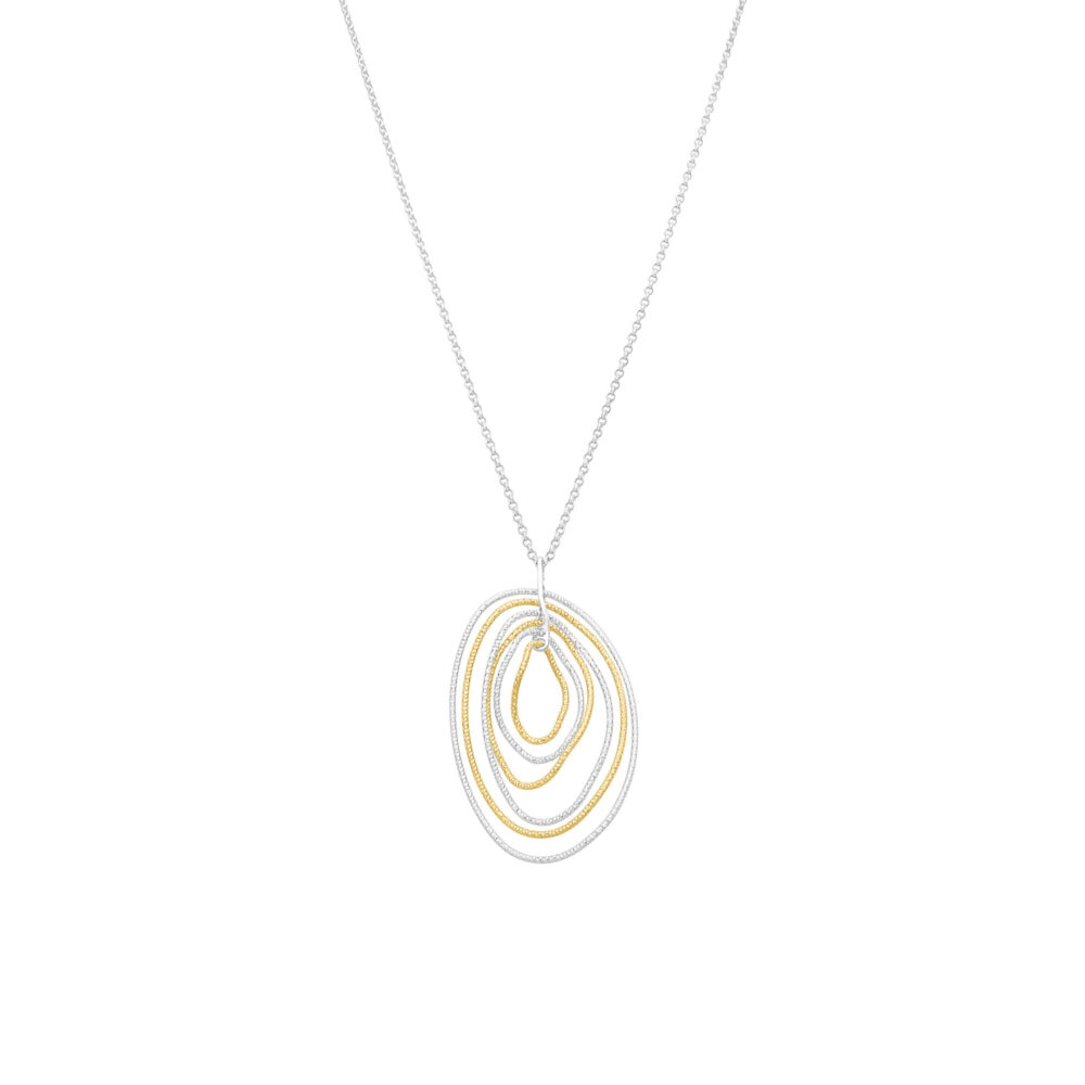 Collier en argent doré rhodié torsade diamanté