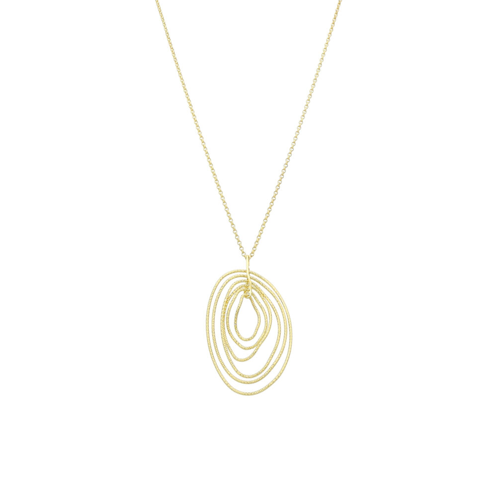 Collier en argent doré torsade diamanté