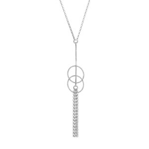 Collier en argent doubles cercles et pendant chaines 3