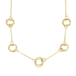 Collier en argent doré diamanté classique 3