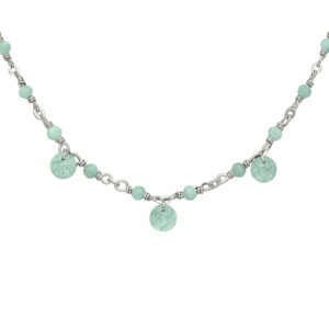 Collier en argent rhodié pierre naturelle amazonite pampilles amazonite 4