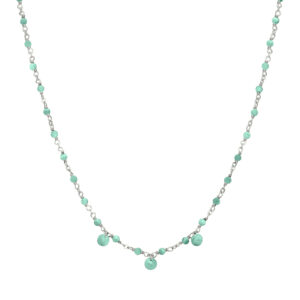 Collier en argent rhodié pierre naturelle amazonite pampilles amazonite 3