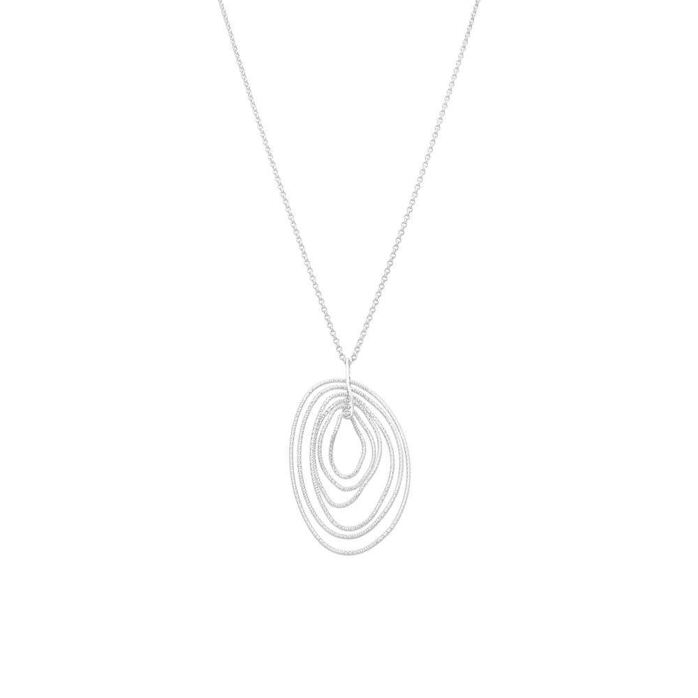Collier en argent rhodié torsade diamanté