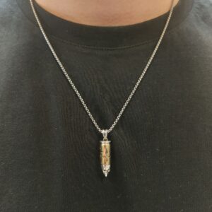 collier-homme-argent-bronze-balle-tete-de-mort Collier homme argent bronze balle tête de mort 4