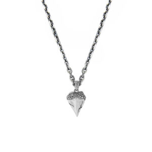 Collier homme dent de requin argent 3