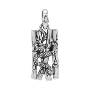 Collier homme argent serpent et bambou 6