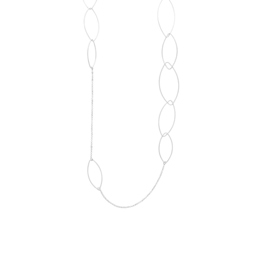Collier sautoir argent rhodié diamanté santa