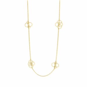 Collier sautoir cercle argent doré diamanté Silvia 4