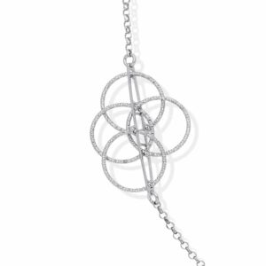 Collier sautoir cercle argent rhodié diamanté Silvia 4