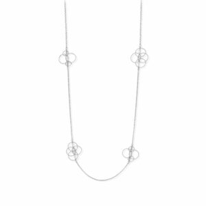 Collier sautoir cercle argent rhodié diamanté Silvia 3