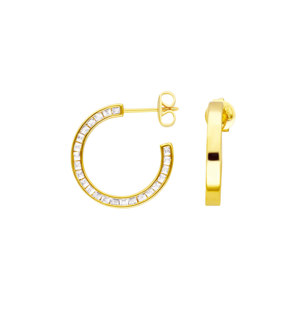 Round golden hoop earrings diameter 25mm 1
