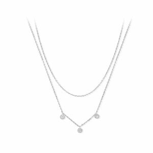Double collier argent river serti zirconium 3