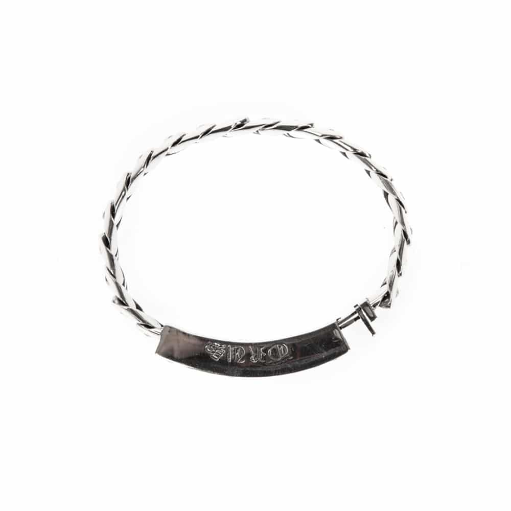 Curb bracelet modern silver white stone 4