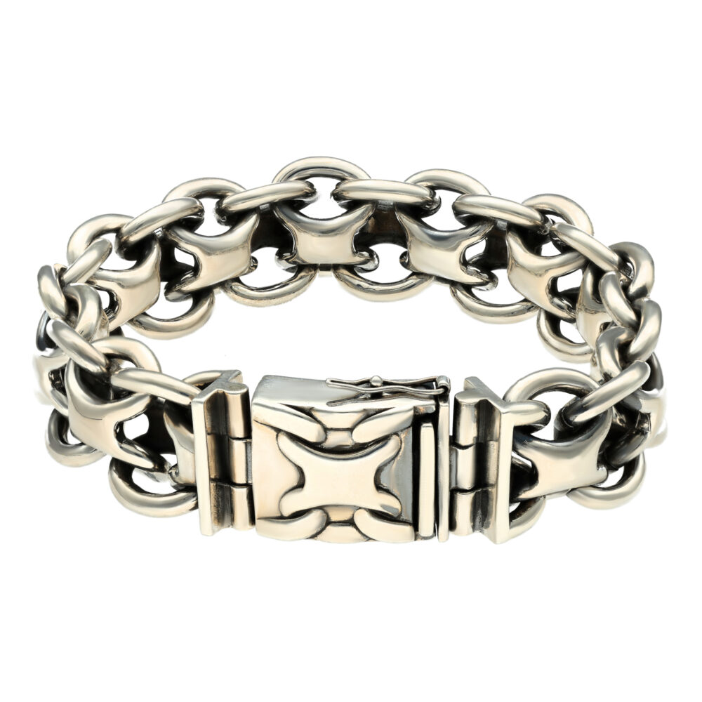 Gourmette homme bracelet argent rock grand modèle 3