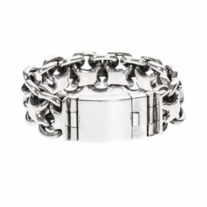 Gourmette homme bracelet argent rock grand modèle 7