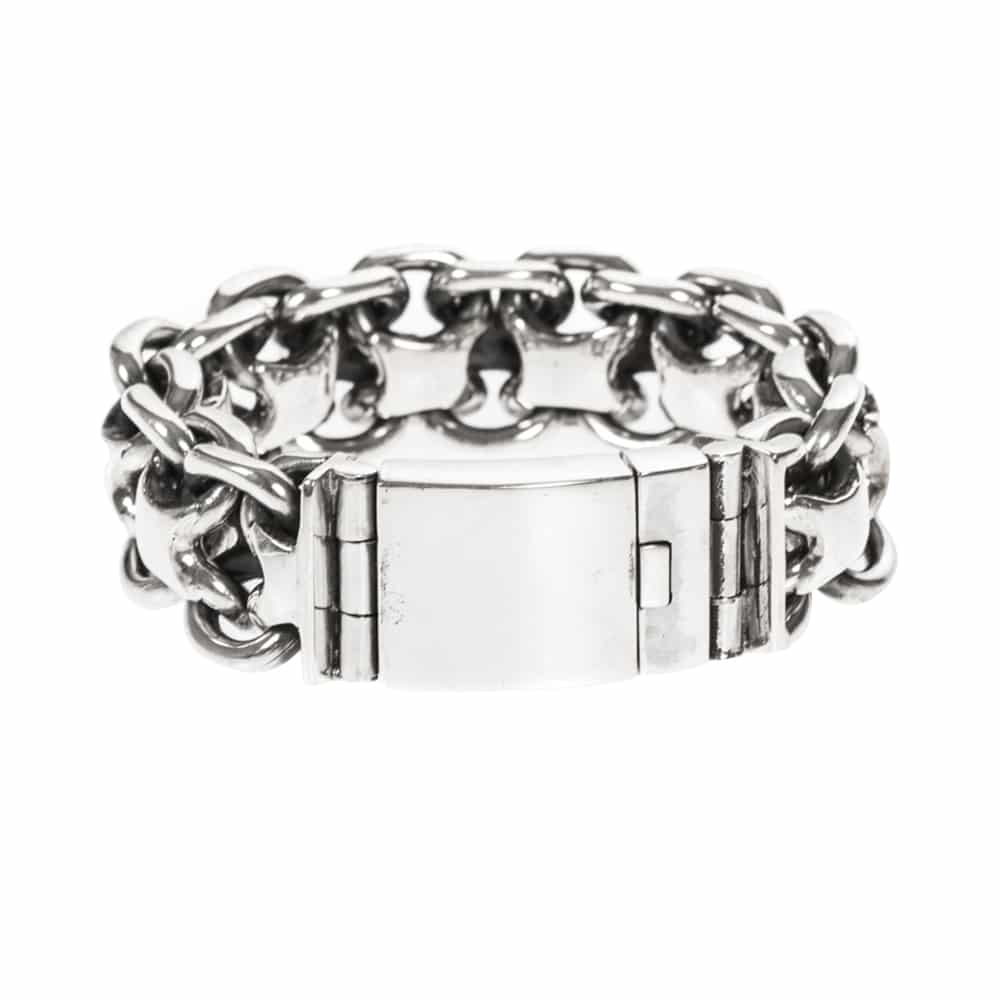 Men's chain bracelet silver rock large model 1