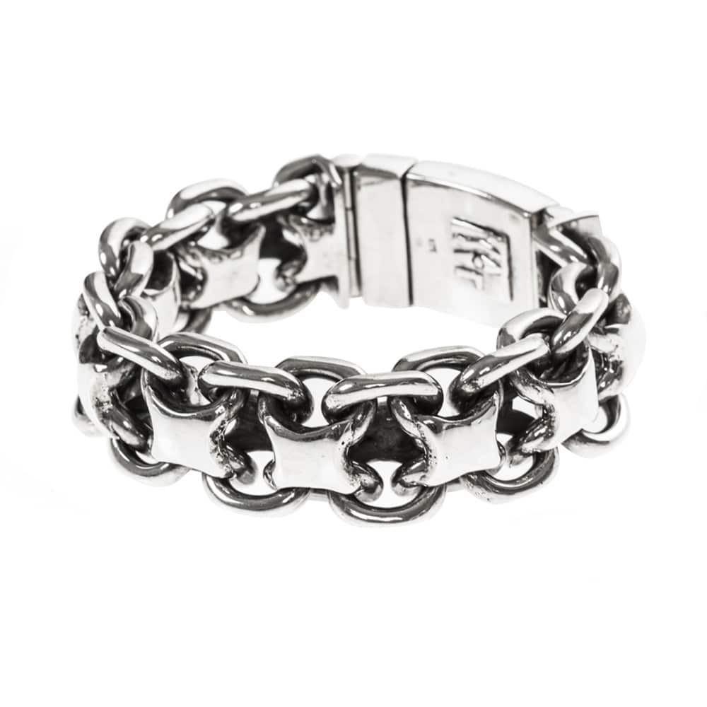 Men's chain bracelet silver rock large model 3