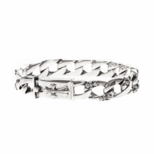 gourmette-homme-rock-croix-gothique Gourmette argent homme rock croix gothique 6