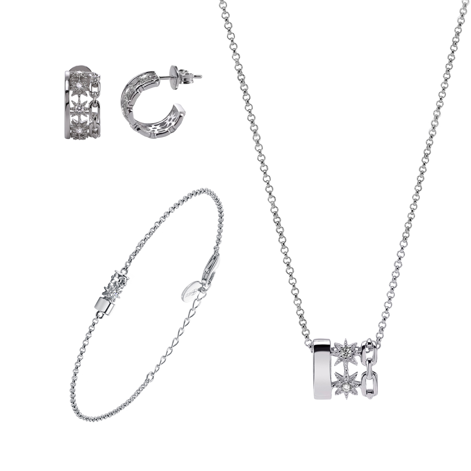 Hello Kitty Parure de bijoux pour filles – Collier de 45,7 cm + 7,6 cm +  boucles d'oreilles à tige