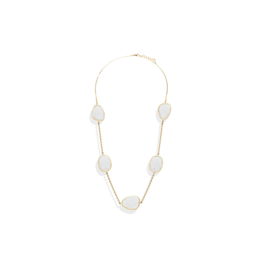 Parure Victoria collier bracelet boucles d'oreilles en argent doré et cristal blanc 7