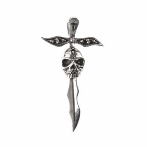 pendentif-argent-dague-tete-de-mort Pendentif argent dague tête de mort 4