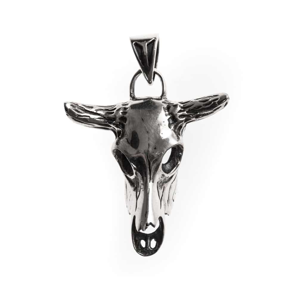 Buffalo head pendant silver rock 1