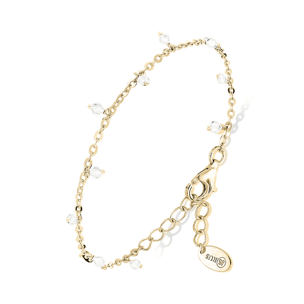Bracelet argent doré petites goutte perles blanches